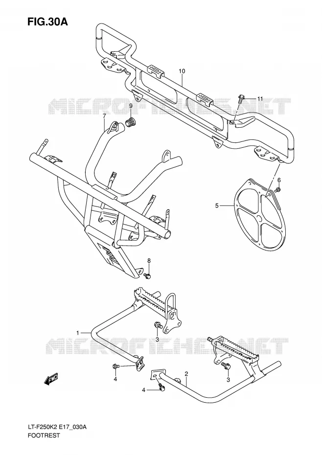 REPOSE PIED (MODELE K6 E4) Suzuki QUAD 250 OZARK 2004  LT-F250K4(E17)