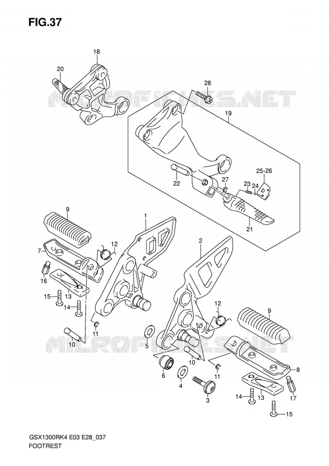 REPOSE PIED Suzuki MOTO 1300 HAYABUSA 2004  GSX1300RK4(E3/E28)