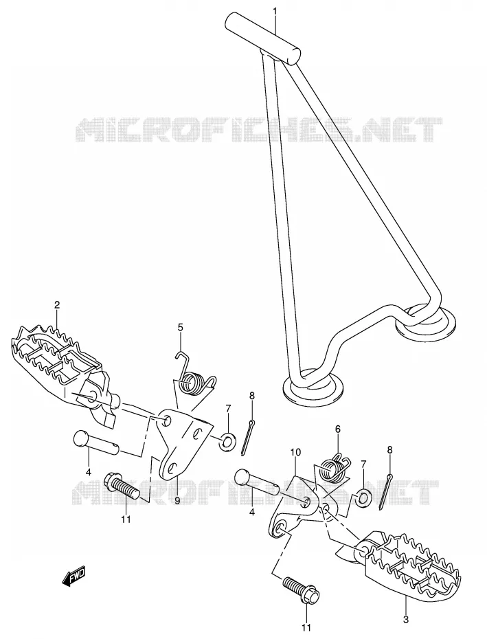 REPOSE PIED Suzuki MOTO 450 RM-Z 2007  RM-Z450K7(E3/E28)