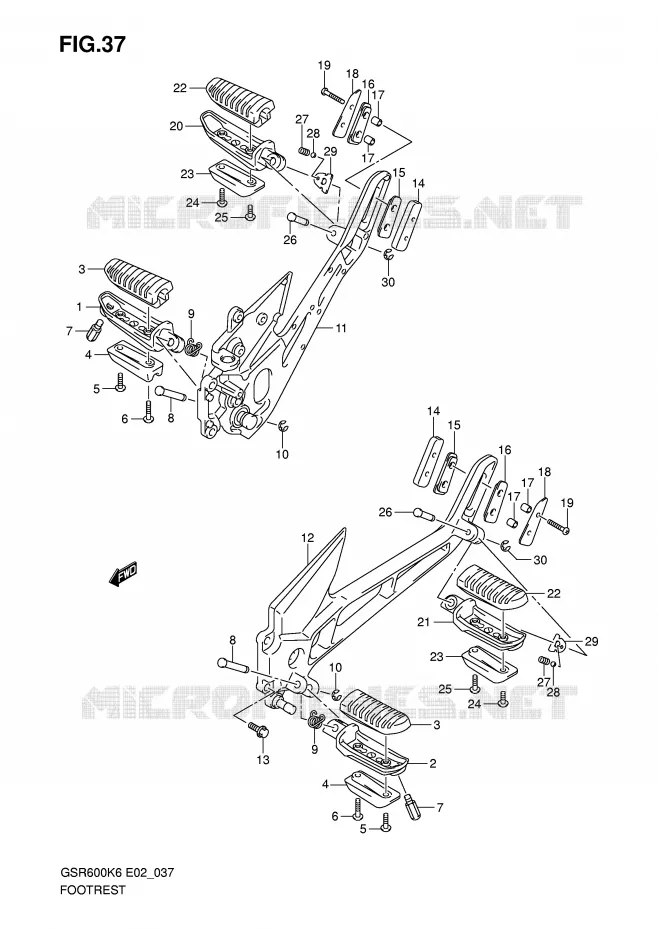 REPOSE PIED Suzuki MOTO 600 GSR 2009  GSR600UK9(E2)