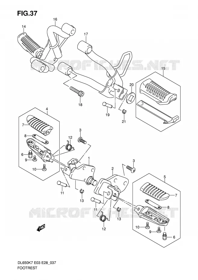 REPOSE PIED Suzuki MOTO 650 V-STROM 2008  DL650AK8(E3/E28)