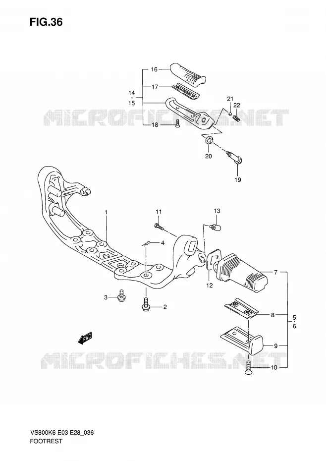 REPOSE PIED Suzuki MOTO 800 INTRUDER 2009  VS800K9(E3/E28)
