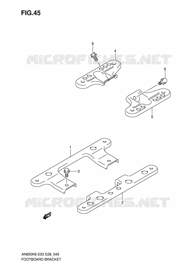 REPOSE PIEDS ARRIERE Suzuki SCOOTER 650 BURGMAN 2009  AN650K9(E3/E28)