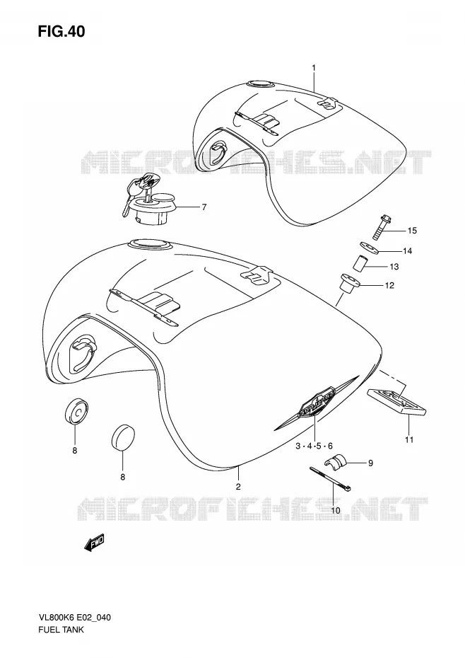 RESERVOIR D'ESSENCE (MODELE K6) Suzuki MOTO 800 VOLUSIA 2009  VL800CUEK9(E2)