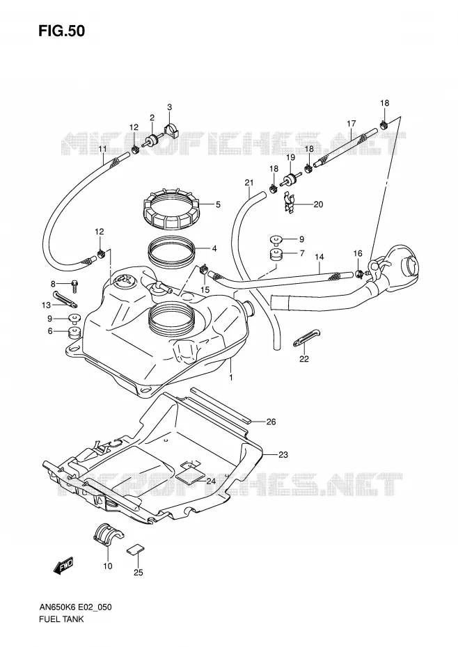 RESERVOIR D'ESSENCE Suzuki SCOOTER 650 BURGMAN 2009  AN650AK9(E2)