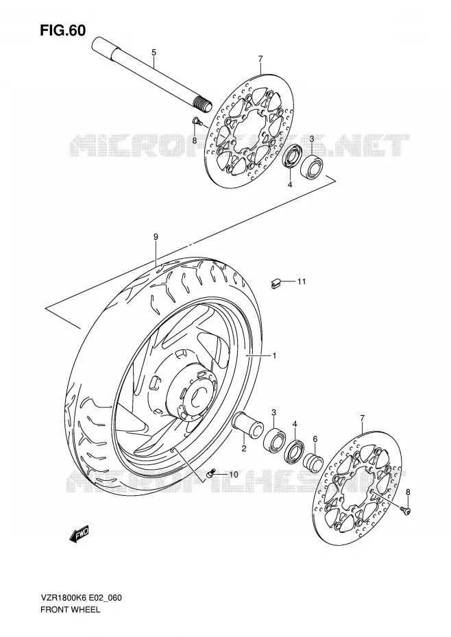 ROUE AVANT Suzuki MOTO 1800 INTRUDER 2010  VZR1800ZL0(E2)