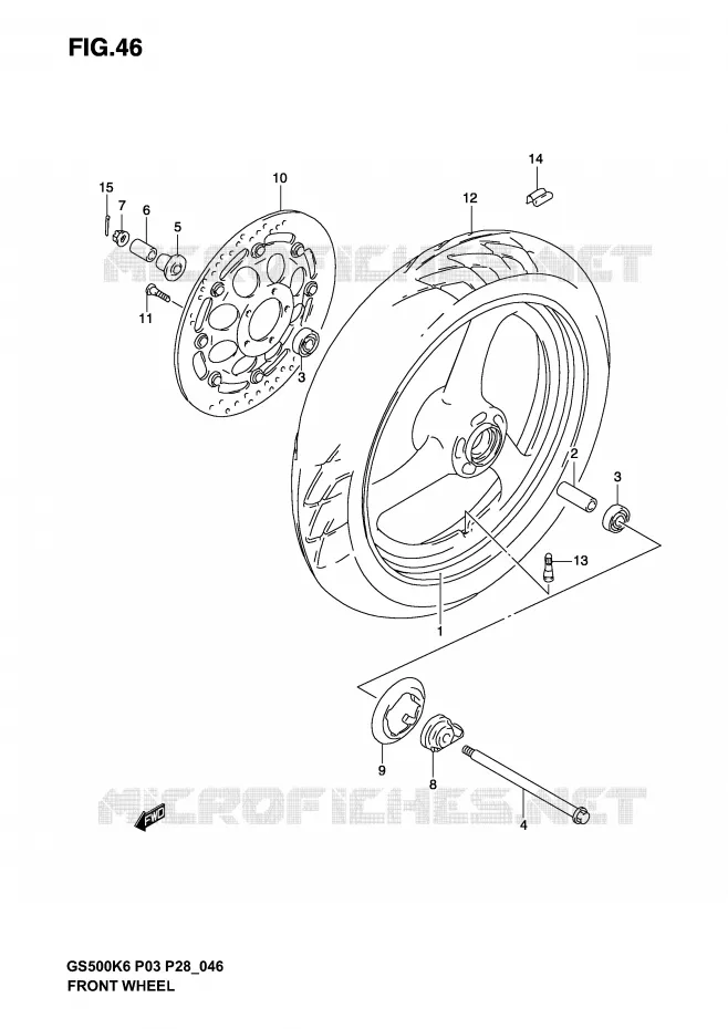 ROUE AVANT Suzuki MOTO 500 GS-F 2006  GS500FK6(P3)