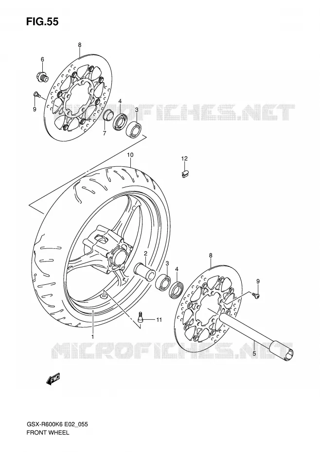 ROUE AVANT Suzuki MOTO 600 GSX-R 2007  GSX-R600U2K7(E2)