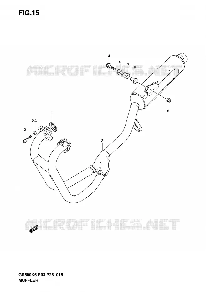 SILENCIEUX Suzuki MOTO 500 GS-E 2003  GS500K3(P3)