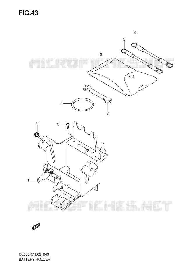 SUPPORT BATTERIE Suzuki MOTO 650 V-STROM 2010  DL650L0(E2)
