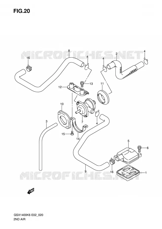 SYSTÈME DE RECYCLAGE GAZ D'ECHAPPEMENT Suzuki MOTO 1400 GSX 2007  GSX1400ZK7(E2)
