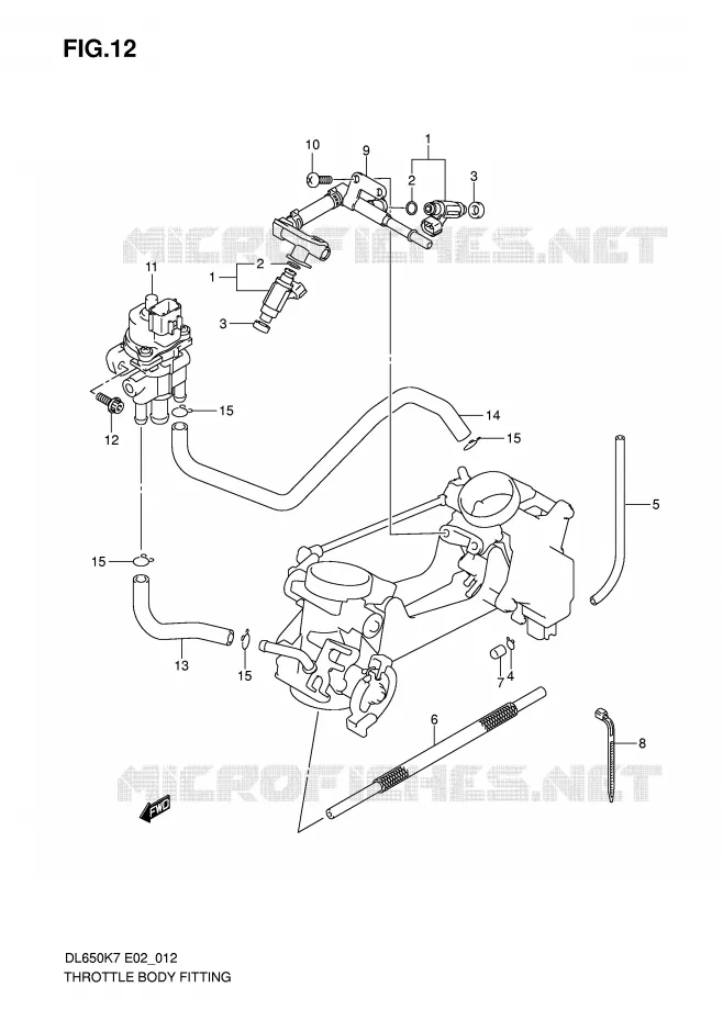 SYSTÈME D'INJECTION Suzuki MOTO 650 V-STROM 2007  DL650U3K7(E2)