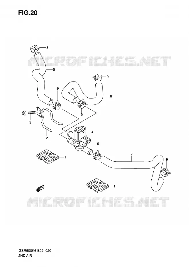 SYSTEME RECYCLAGE GAZ ECHAPPEMENT Suzuki MOTO 600 GSR 2007  GSR600K7(E2)