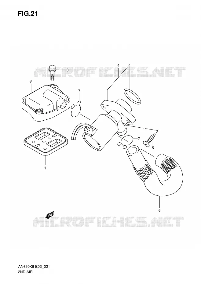 SYSTEME RECYCLAGE GAZ ECHAPPEMENT Suzuki SCOOTER 650 BURGMAN 2007  AN650AK7(E2)