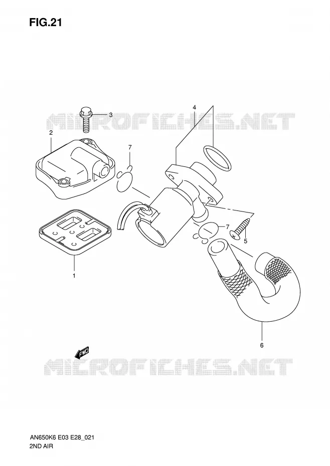 SYSTEME RECYCLAGE GAZ ECHAPPEMENT Suzuki SCOOTER 650 BURGMAN 2007  AN650AK7(E3/E28)