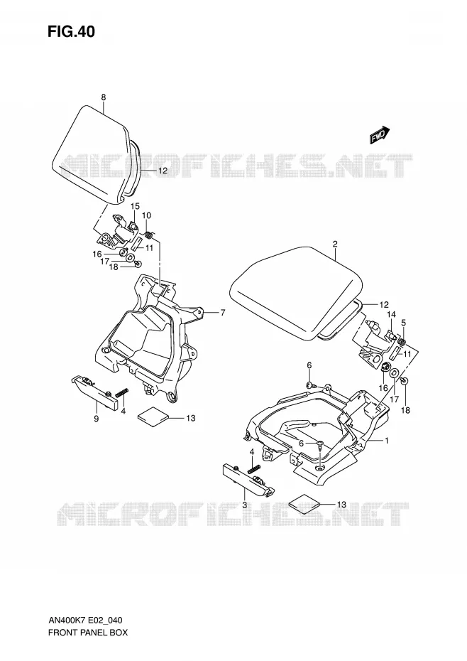 VIDE POCHE Suzuki SCOOTER 400 BURGMAN 2009  AN400K9(E2)