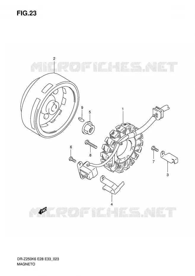 ALLUMAGE ROTOR - STATOR Suzuki MOTO 250 DR-Z 2006  DR-Z250K6(E28/E33)