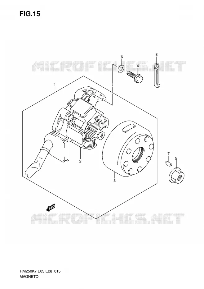 ALLUMAGE ROTOR - STATOR Suzuki MOTO 250 RM 2008  RM250K8(E3/E28)
