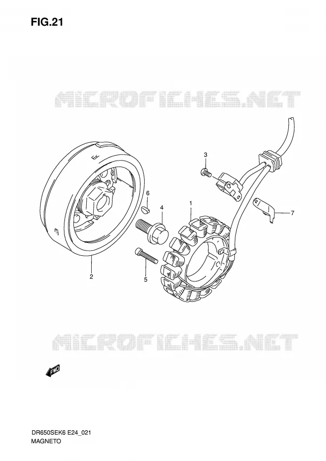 ALLUMAGE ROTOR - STATOR Suzuki MOTO 650 DR 2009  DR650SEK9(E24)