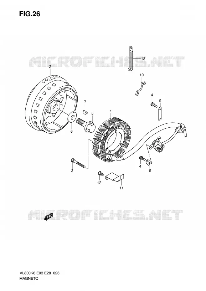 ALLUMAGE ROTOR - STATOR Suzuki MOTO 800 INTRUDER 2010  VL800L0(E3/E28)