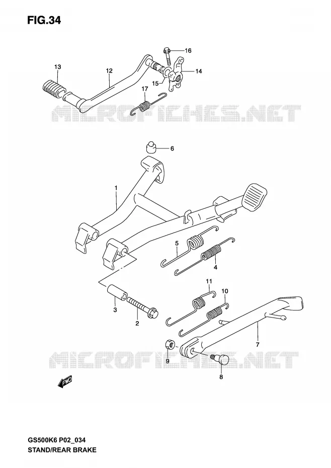BEQUILLE (MODELE K3) Suzuki MOTO 500 GS-F 2006  GS500FK6(P19)