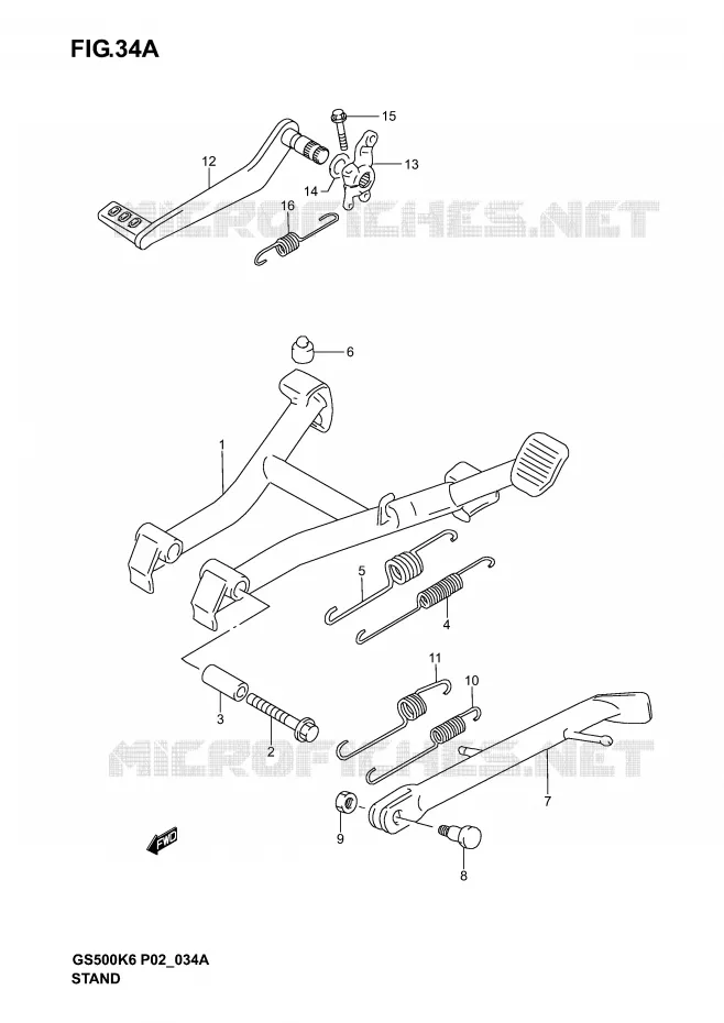 BEQUILLE (MODELE K4/K5/K6) Suzuki MOTO 500 GS-F 2006  GS500FK6(P19)