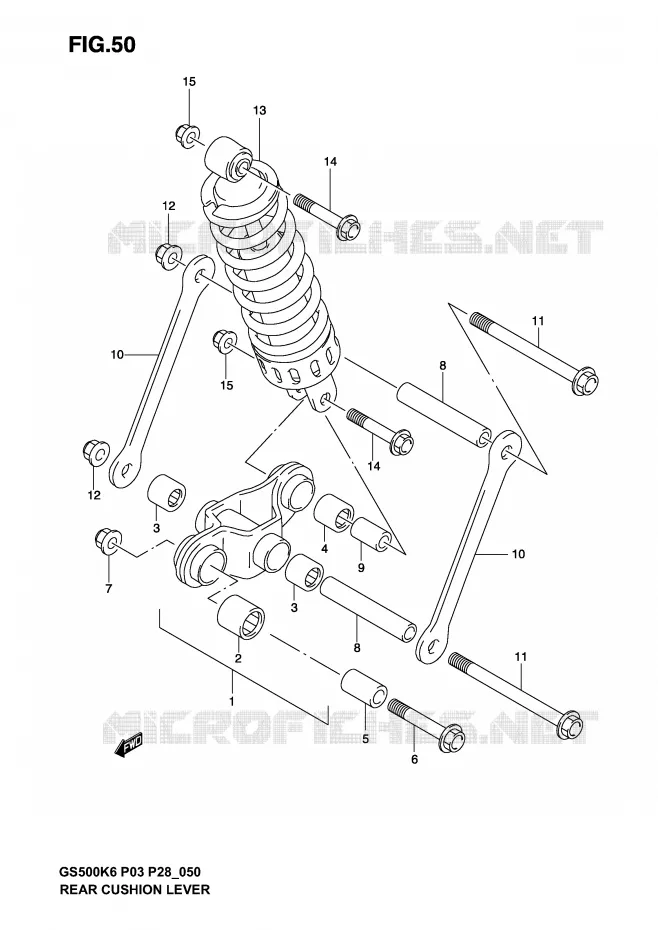 BIELLETTE D'AMORTISSEUR (MODELE K3) Suzuki MOTO 500 GS-F 2004  GS500FK4(P3)