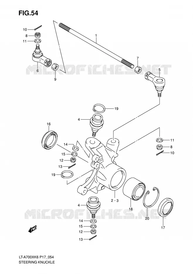 BIELLETTES DE DIRECTION - MOYEU Suzuki QUAD 700 KINGQUAD 2007  LT-A700XK7(P17)