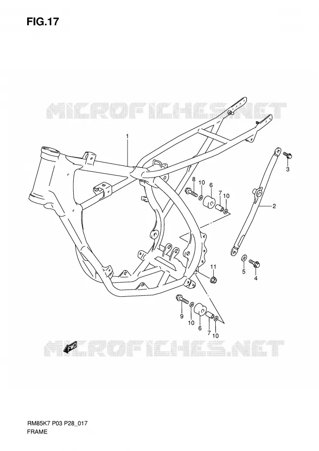 CADRE Suzuki MOTO 85 RM 2007  RM85LK7(P3/P28)