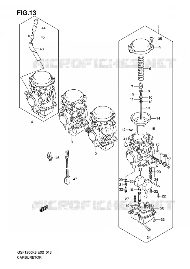 CARBURATEUR Suzuki MOTO 1200 BANDIT-S 2006  GSF1200SAK6(E2)