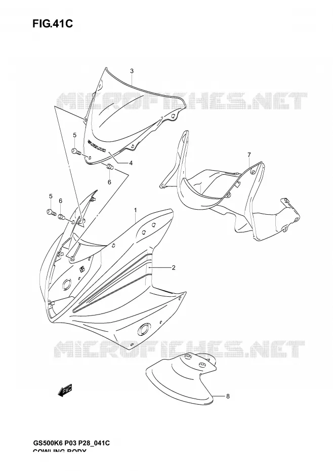 CARENAGES - ETIQUETTES (GS500FK6) Suzuki MOTO 500 GS-E 2005  GS500K5(P3)
