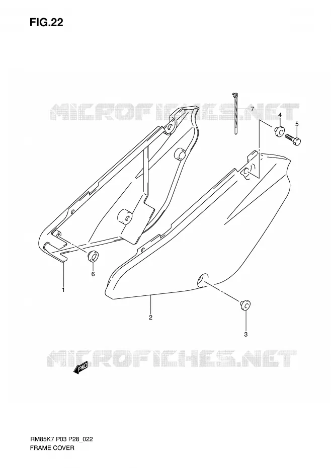 CARENAGES ARRIERE Suzuki MOTO 85 RM 2007  RM85LK7(P3/P28)