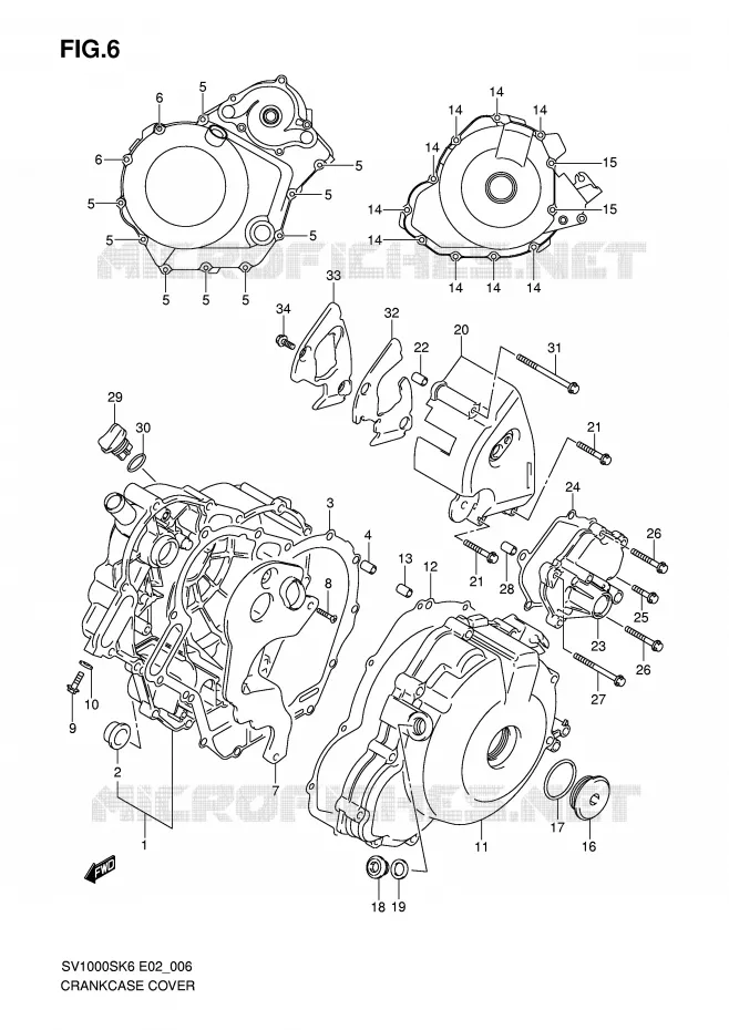 CARTER Suzuki MOTO 1000 SV 2006  SV1000S1K6(E2)