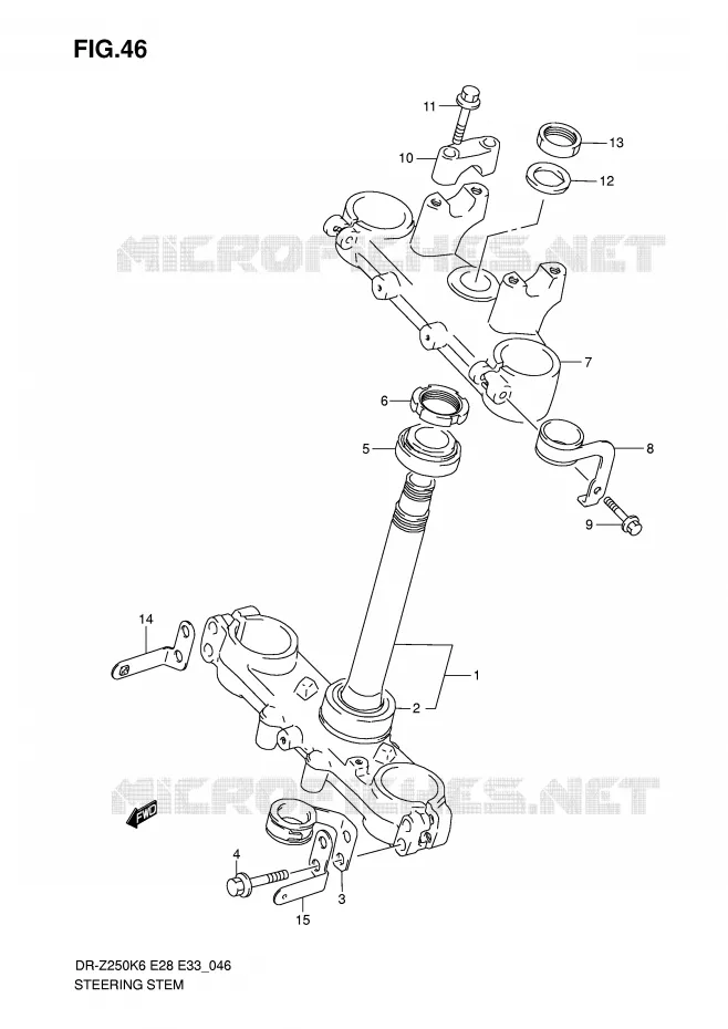 COLONNE DE DIRECTION (E28) Suzuki MOTO 250 DR-Z 2006  DR-Z250K6(E28/E33)