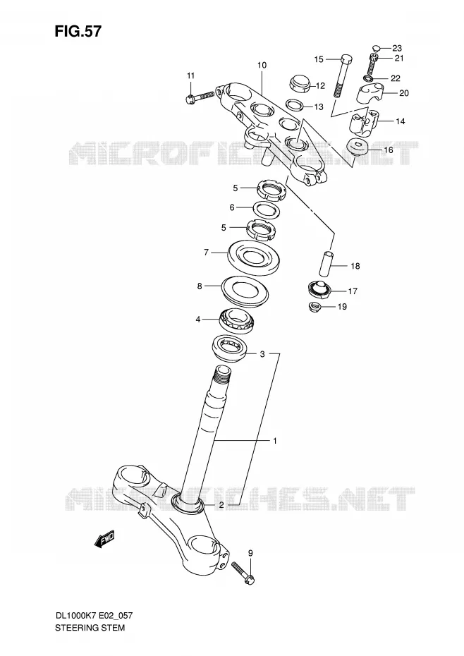 COLONNE DE DIRECTION Suzuki MOTO 1000 V-STROM 2010  DL1000L0(P37)