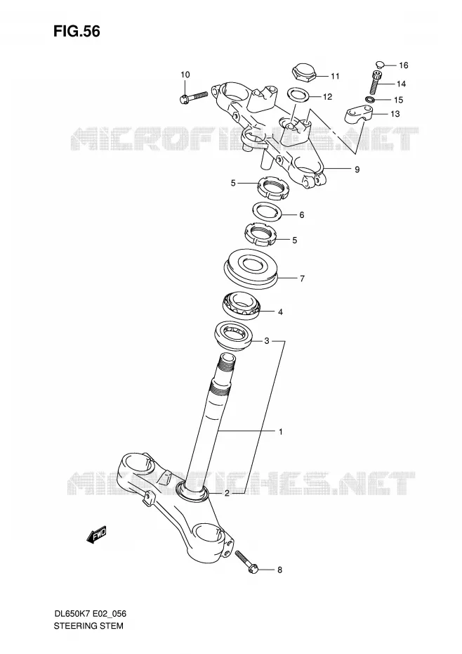 COLONNE DE DIRECTION Suzuki MOTO 650 V-STROM 2010  DL650AL0(E2)
