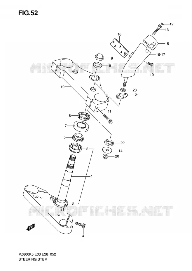 COLONNE DE DIRECTION Suzuki MOTO 800 MARAUDER 2009  VZ800ZK9(E3/E28)