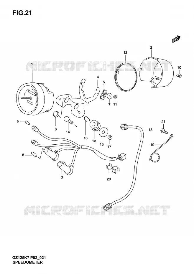 COMPTEUR (MODEL K3/K4/K5/K6) Suzuki MOTO 125 MARAUDER 2006  GZ125K6(P02)