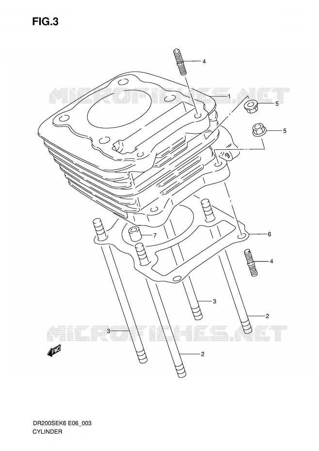 CYLINDRE Suzuki MOTO 200 DR 2009  DR200SEK9(E6)