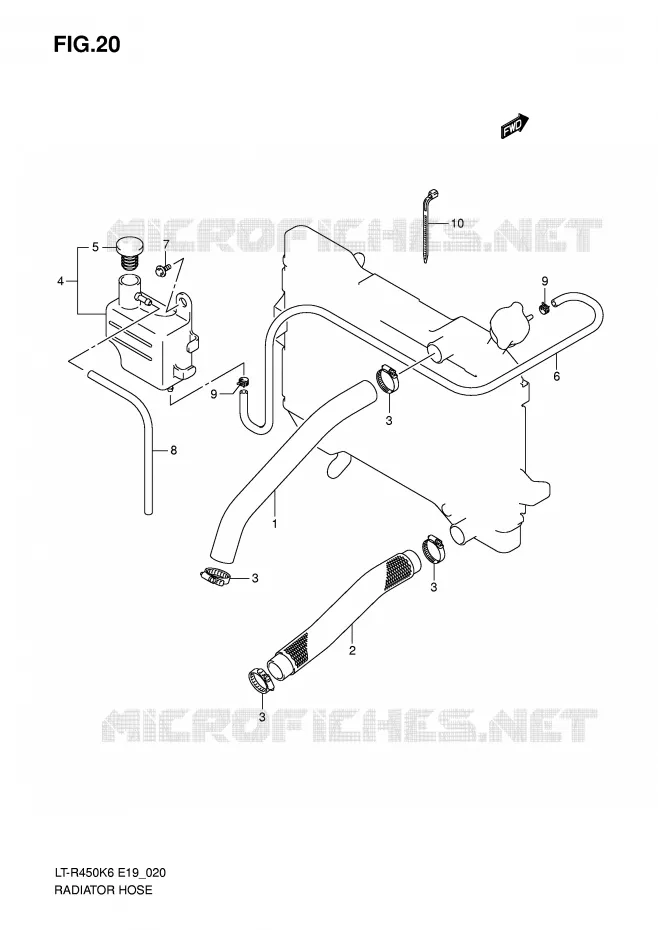DURITE DE RADIATEUR Suzuki QUAD 450 QUADRACER 2006  LT-R450K6(E19)