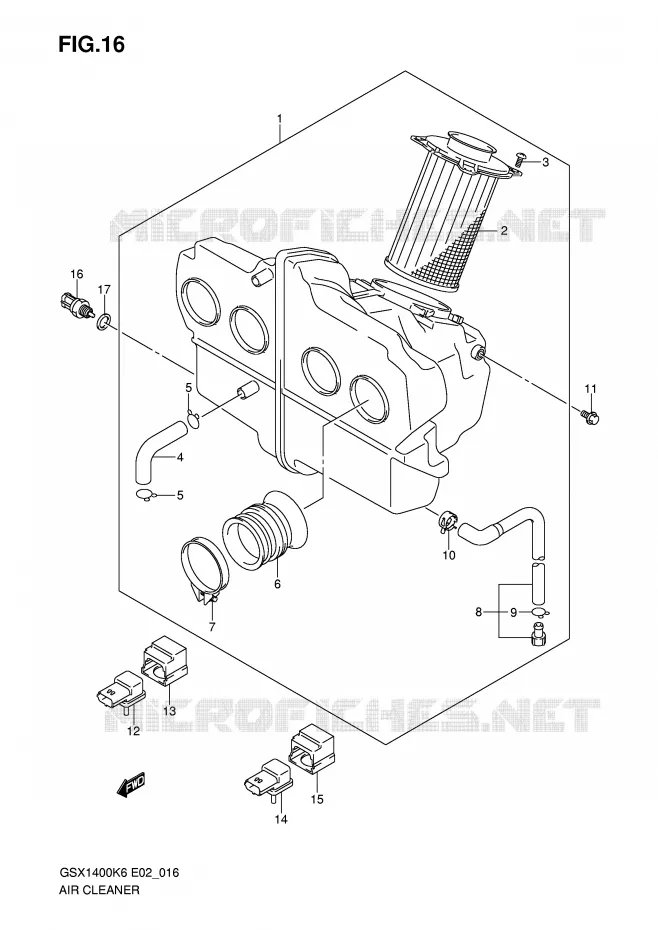 FILTRE A AIR Suzuki MOTO 1400 GSX 2007  GSX1400ZK7(E2)