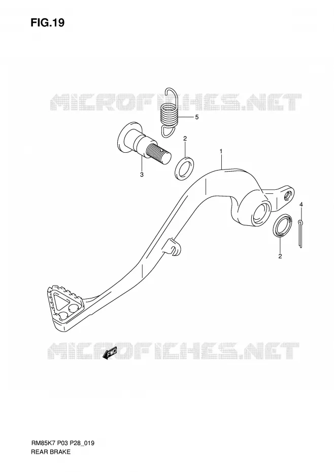 FREIN ARRIERE Suzuki MOTO 85 RM 2009  RM85LK9(P3/P28)