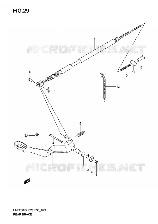 FREIN ARRIERE Suzuki QUAD 250 OZARK 2010  LT-F250L0(E28/E33)