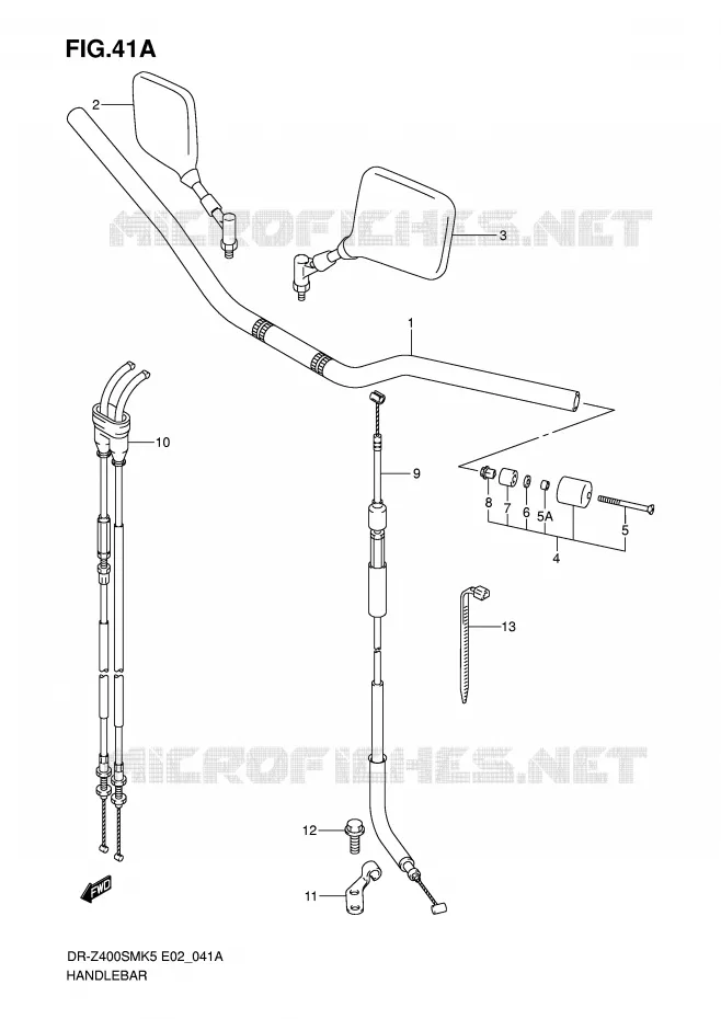 GUIDON (MODEL K7/K8/K9) Suzuki MOTO 400 DR-Z 2006  DR-Z400SMUK6(E2)