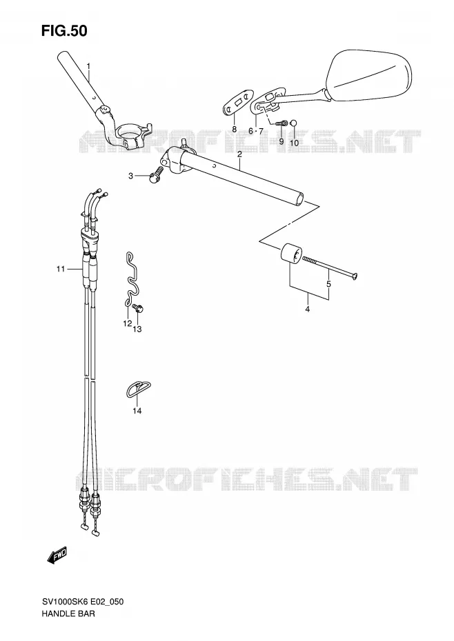 GUIDON (SV1000S/S1/S2) Suzuki MOTO 1000 SV 2006  SV1000S1K6(E2)