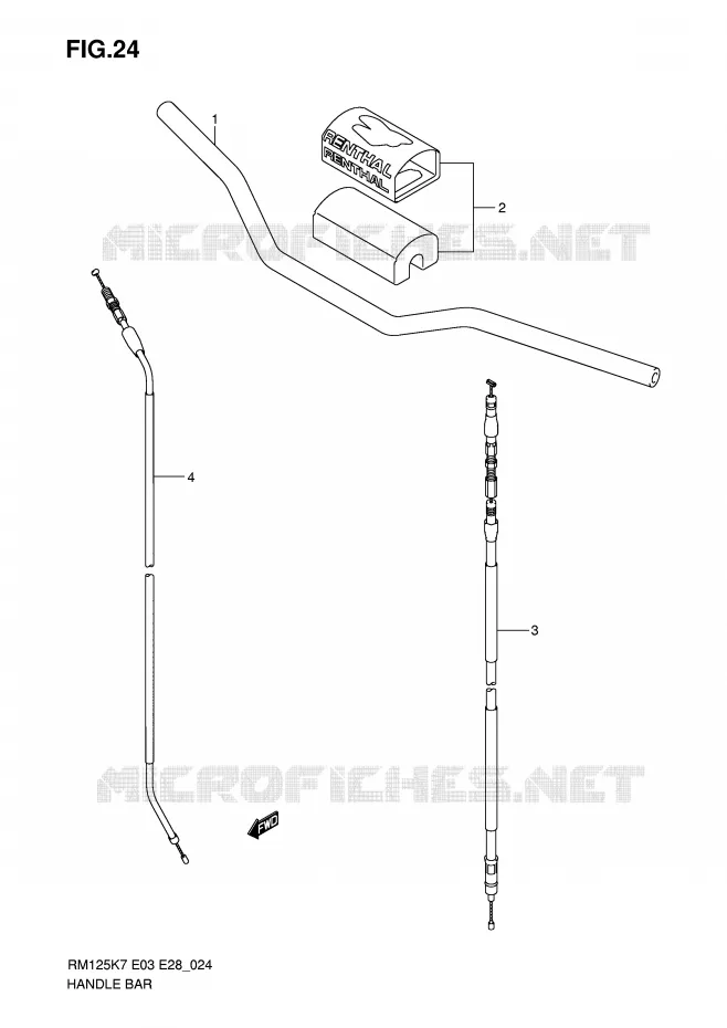 GUIDON Suzuki MOTO 125 RM 2007  RM125K7(E3/E28)