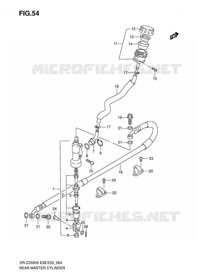 MAITRE CYLINDRE ARRIERE Suzuki MOTO 250 DR-Z 2007  DR-Z250K7(E28/E33)