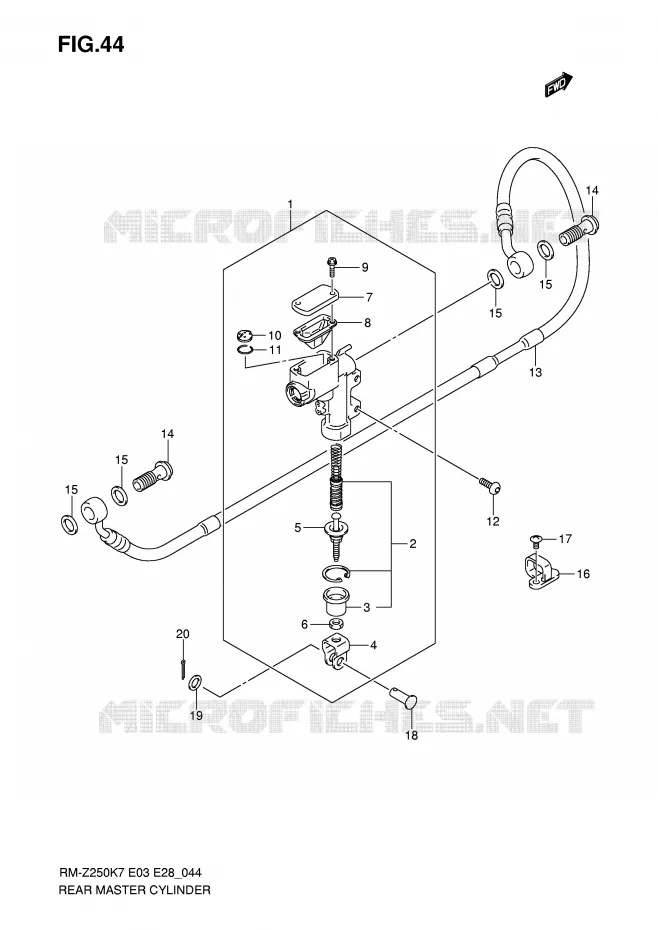 MAITRE CYLINDRE ARRIERE Suzuki MOTO 250 RM-Z 2009  RM-Z250K9(E3/E28)