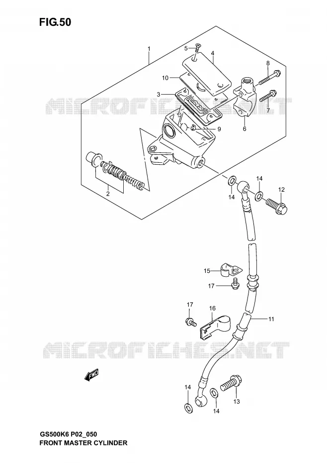 MAITRE CYLINDRE AVANT (MODELE K3) Suzuki MOTO 500 GS-E 2006  GS500UK6(P19)