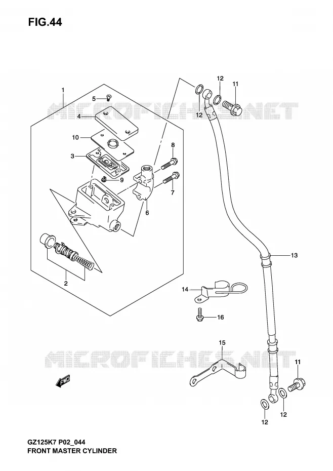 MAITRE CYLINDRE AVANT Suzuki MOTO 125 MARAUDER 2007  GZ125K7(P02)